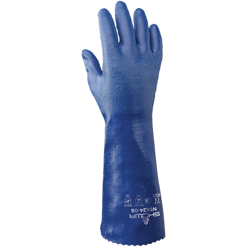 Chemical Resistant Gloves: Size Large, 15.00 Thick, Nitrile, Supported