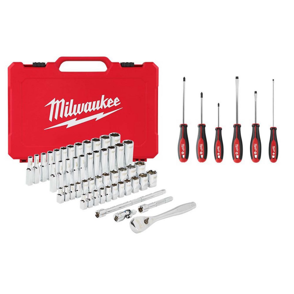 Milwaukee 1/4 & 3/8 Drive 106pc SAE & Metric Ratchet & Socket Set PACKOUT 48-22-9486