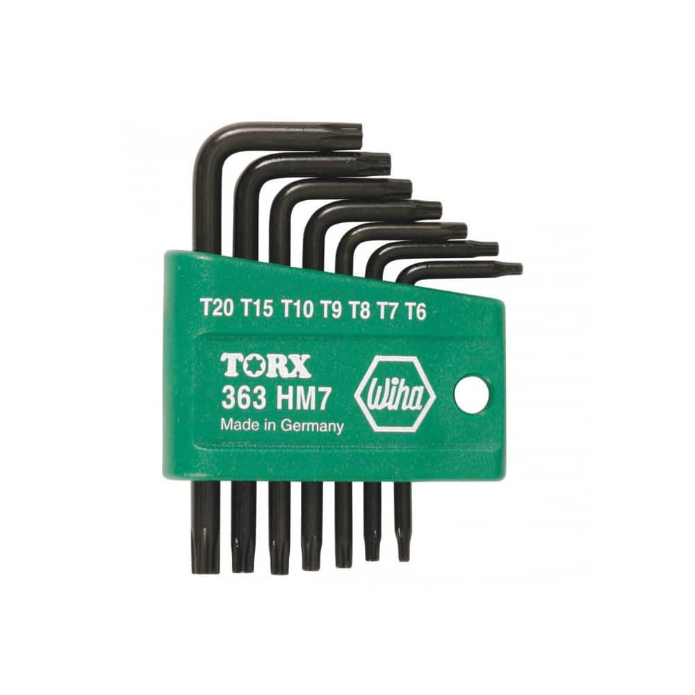 Torx Key Set: 7 Pc, L-Handle, T6 to T20