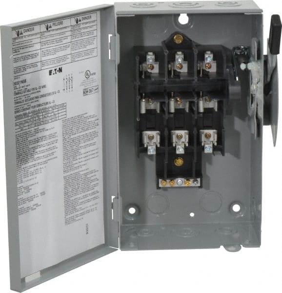 Eaton Cutler-Hammer DG321NGB Safety Switch: NEMA 1, 30 Amp, 240VAC, Fused 