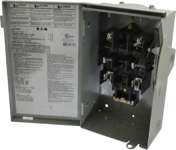 Eaton Cutler-Hammer DG221NRB Safety Switch: NEMA 3R, 30 Amp, 240VAC, Fused Image