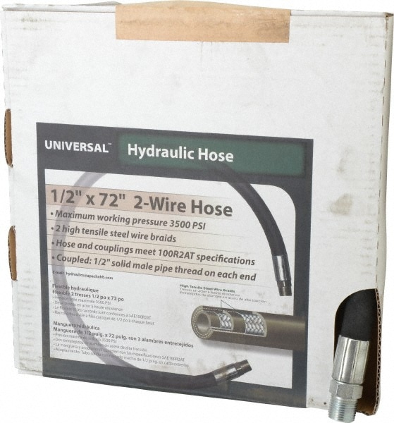 1/2" ID x 55/64" OD, 4,000 psi Work Pressure Hydraulic Hose