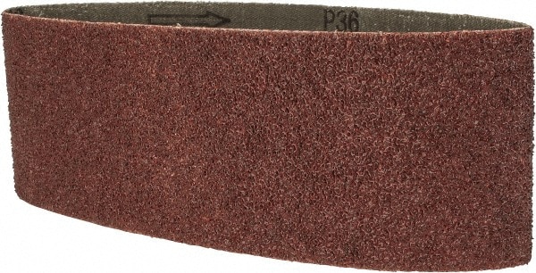 Abrasive Belt: 3" Wide, 21" Long, 36 Grit, Aluminum Oxide