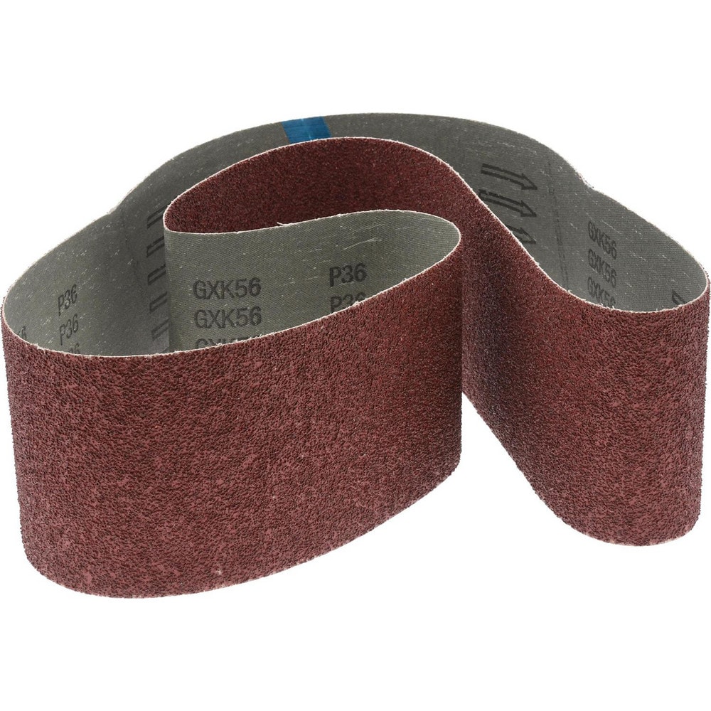 Abrasive Belt: 4" Wide, 54" Long, 36 Grit, Aluminum Oxide