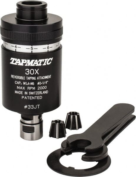 Tapmatic TMT10333H Model 30X, No. 0 Min Tap Capacity, 1/4 Inch Max Mild Steel Tap Capacity, JT33 Mount Tapping Head 