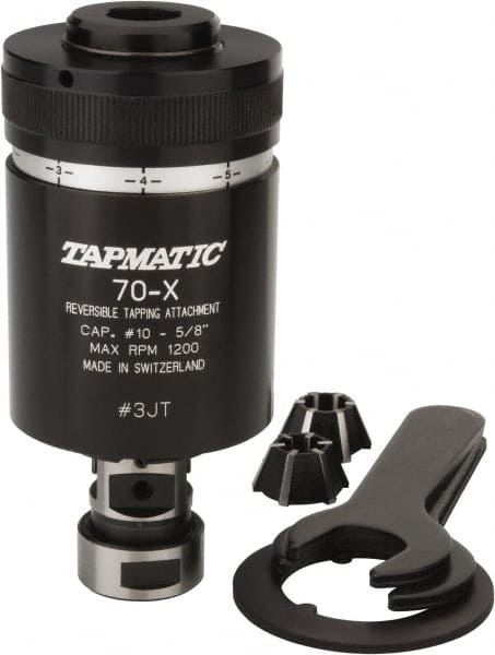 Tapmatic TMT10703A Model 70X, No. 10 Min Tap Capacity, 5/8 Inch Max Mild Steel Tap Capacity, JT3 Mount Tapping Head 