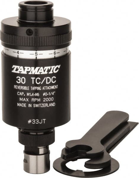 Tapmatic TMT14333D No. 0 Min Tap Capacity, 1/4 Inch Max Mild Steel Tap Capacity, JT33 Mount Tapping Head 