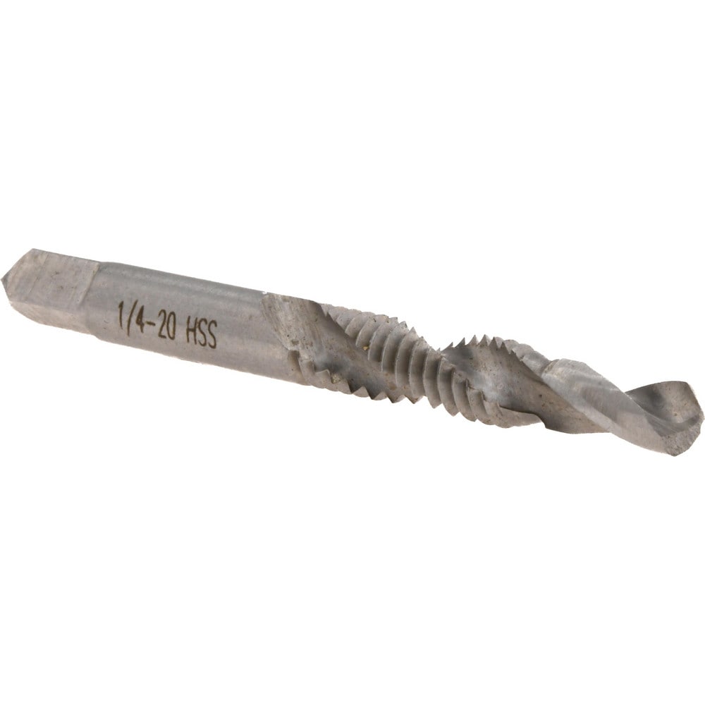 Combination Drill Tap: 1/4-20, H3, 2 Flutes, High Speed Steel