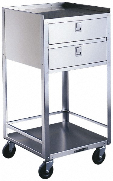 16-3/4" Wide x 32-1/8" High x 18-3/4" Deep, Portable Mobile Equipment Stand - 300 Lb Capacity, 8-1/8" Shelf Clearance, Gray