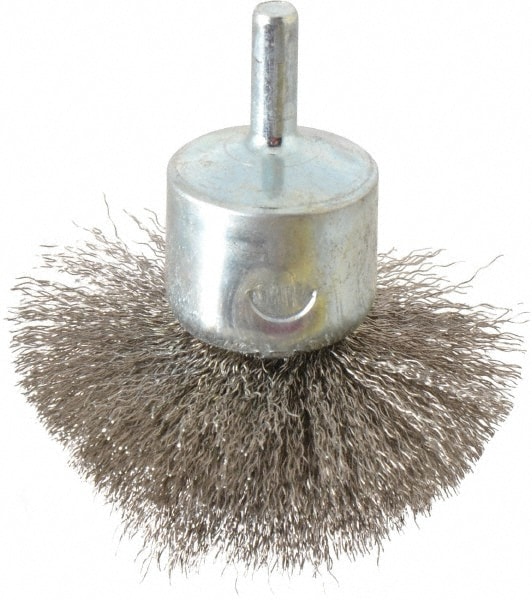 Weiler 90306 End Brushes: 2-3/4" Dia, Stainless Steel, Crimped Wire Image