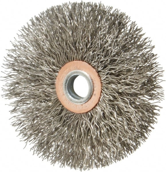 Weiler 90314 Wheel Brush: 3" Wheel Dia, Crimped 