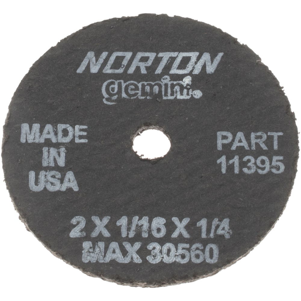 Cut-Off Wheel: 2" Dia, 1/16" Thick, 1/4" Hole, Aluminum Oxide