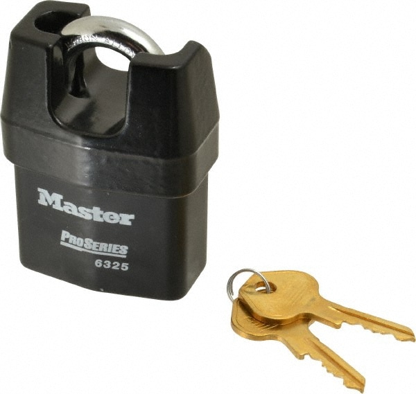 Master Lock 6325 Padlock: Laminated Steel, Keyed Different, 2-3/8" Wide Image