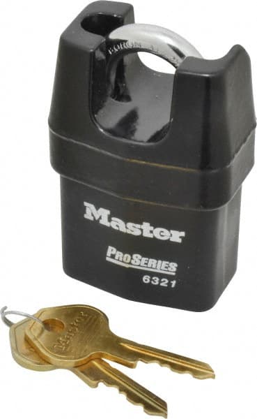 Master Lock 6321 Padlock: Laminated Steel, Keyed Different, 2-1/8" Wide 