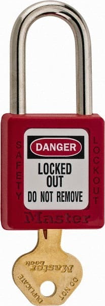 10xSafety Security Lockout Padlock Keyed Different,Key Retaining Feature Red 