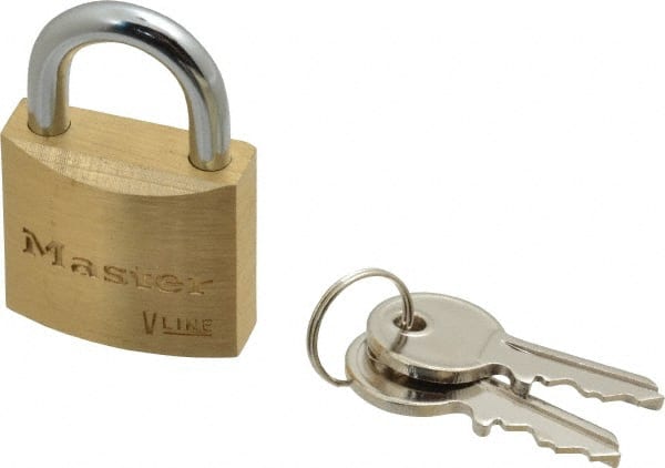 Solid Brass Padlock with Key, Pad Lock 1-1/2 in. Wide Lock Body