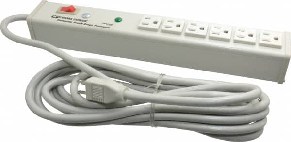 Wiremold M6BZ-15 6 Outlets, 120 Volts, 15 Amps, 15 Cord, Power Outlet Strip 