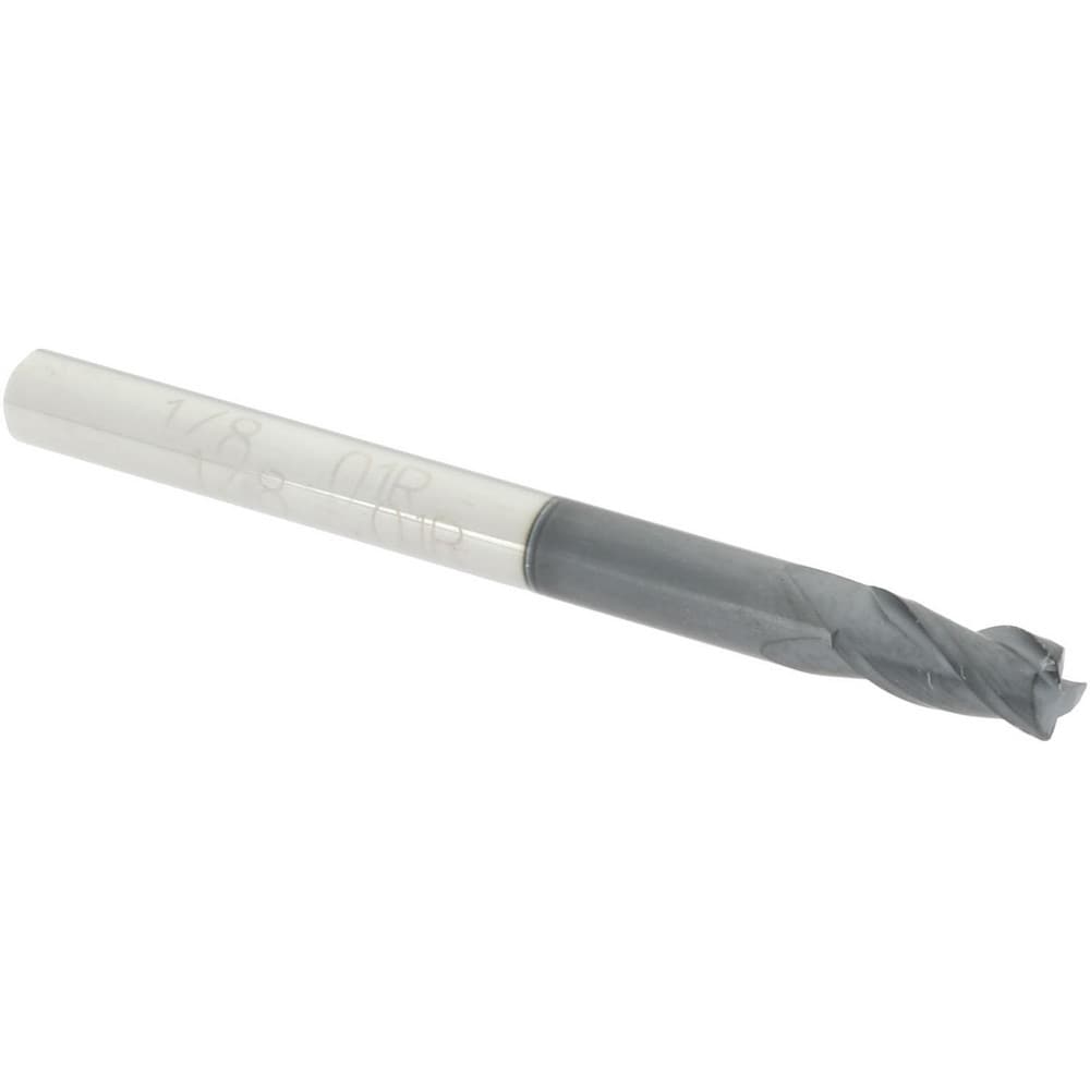 Accupro 12179662 Corner Radius End Mill: 1/8" Dia, 1/4" LOC, 0.01" Radius, 3 Flutes, Solid Carbide Image