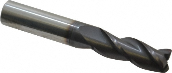 Accupro 12179676 Corner Radius End Mill: 3/8" Dia, 1" LOC, 0.02" Radius, 3 Flutes, Solid Carbide Image