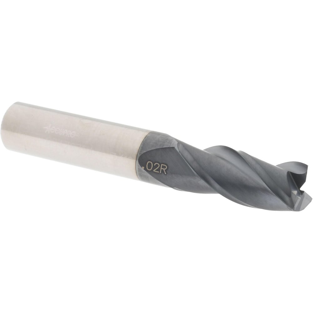 Accupro 12179682 Corner Radius End Mill: 7/16" Dia, 1" LOC, 0.02" Radius, 3 Flutes, Solid Carbide Image