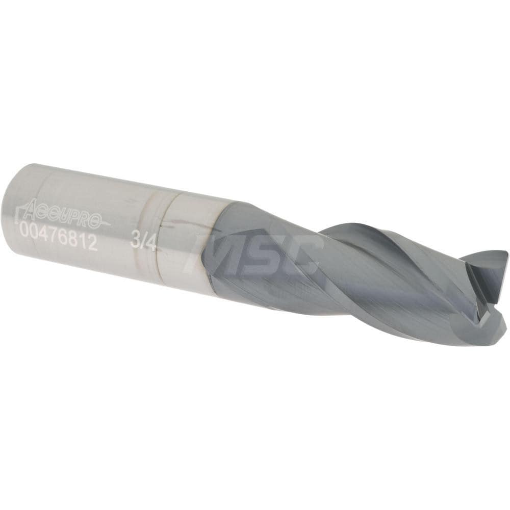 Accupro 12179692 Corner Radius End Mill: 3/4" Dia, 1-5/8" LOC, 0.03" Radius, 3 Flutes, Solid Carbide Image