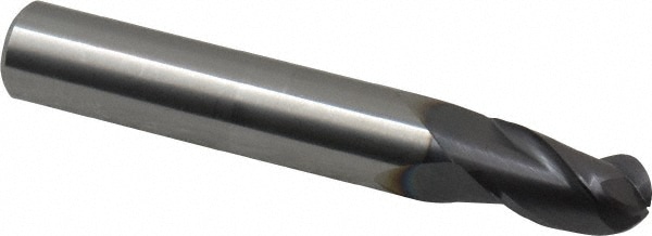 Accupro 12176715 Ball End Mill: 0.2813" Dia, 0.4375" LOC, 3 Flute, Solid Carbide 