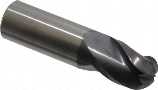Accupro 12176722 Ball End Mill: 0.75" Dia, 1" LOC, 3 Flute, Solid Carbide 