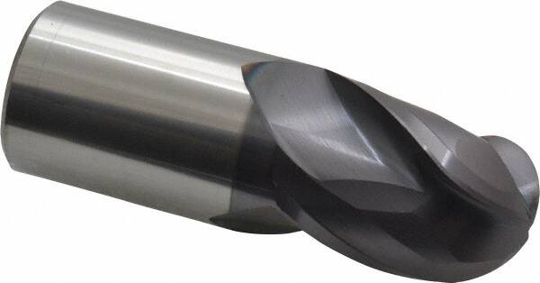 Accupro 12176709 Ball End Mill: 1" Dia, 1.25" LOC, 3 Flute, Solid Carbide 