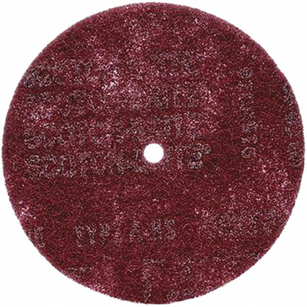 Deburring Disc: 8" Dia, 1/2" Hole, Very Fine Grade, Aluminum Oxide - Arbor Mount, Maroon, 3000 Max RPM