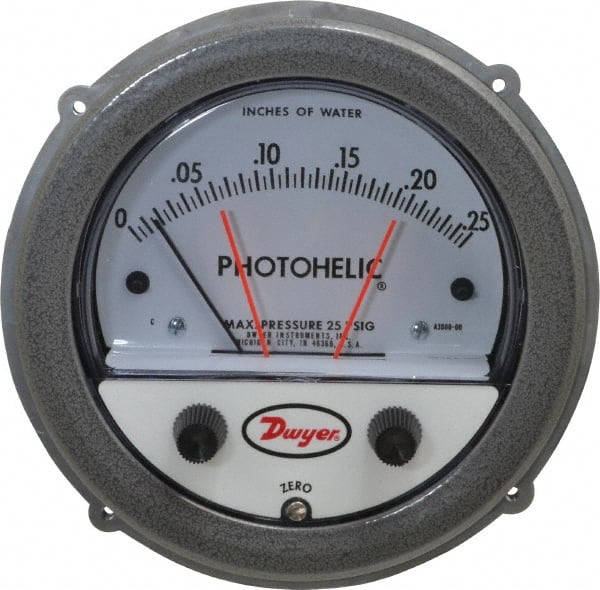 Dwyer A3000-00 25 Max psi, 4% Accuracy, NPT Thread Photohelic Pressure Switch 