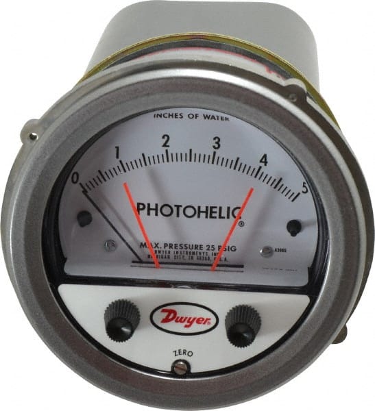 Range 0-3WC Dwyer Mini-Photohelic Series MP Differential Pressure Switch/Gauge 