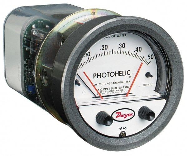Dwyer 3000MR-0 25 Max psi, 2% Accuracy, NPT Thread Photohelic Pressure Switch 