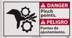 Sign: Rectangle, "Danger - Pinch Points"