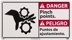 Sign: Rectangle, "Danger - Pinch Points"