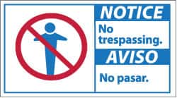Sign: Rectangle, "Notice - No Trespassing"