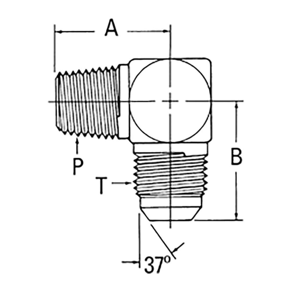 Hydraulic Hose Swivel 90 ° Tube Elbow: 0.75" OD, 1" & 1-1/16-12