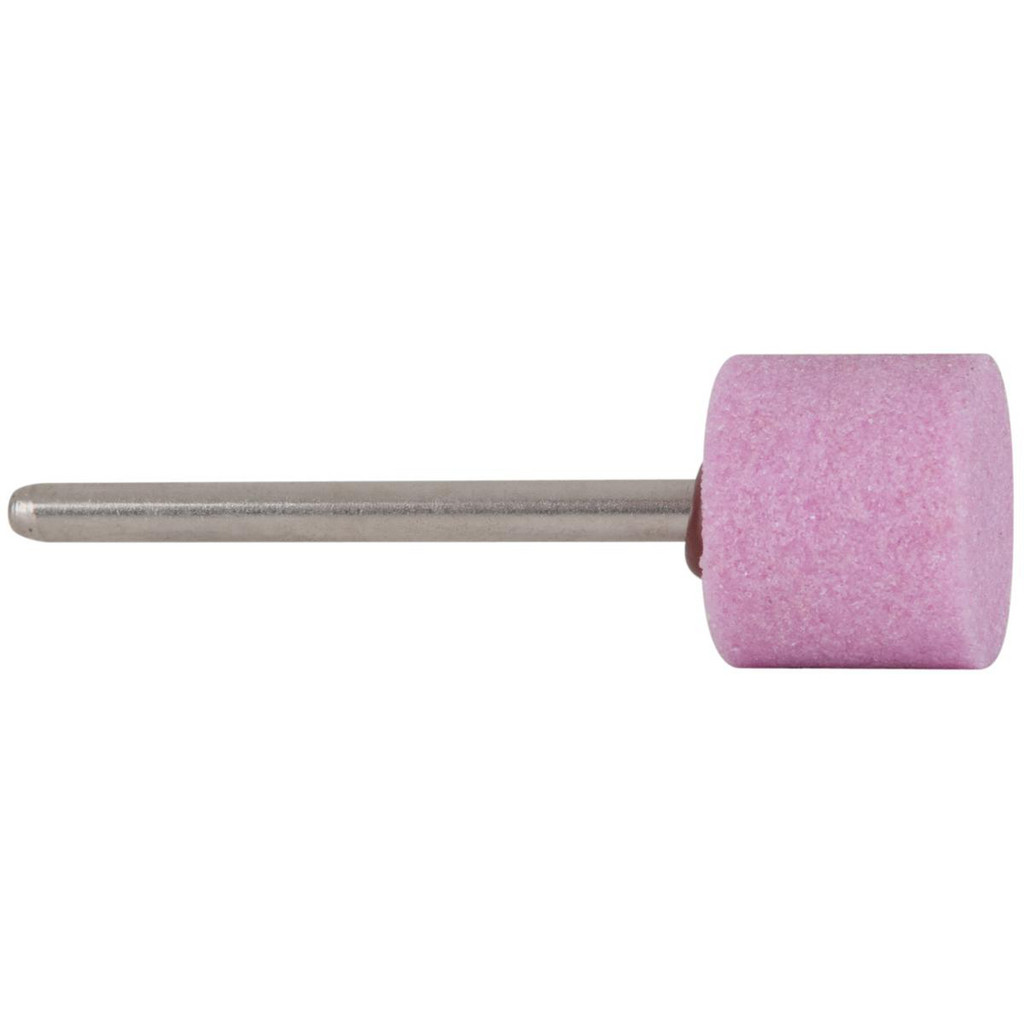 Made in USA | Grier Abrasives Mounted Point: 3/4" Thick, 1/8" Shank Dia, W195, 60 Grit, Medium - Pink, Aluminum Oxide, 1-1/2" Shank Length