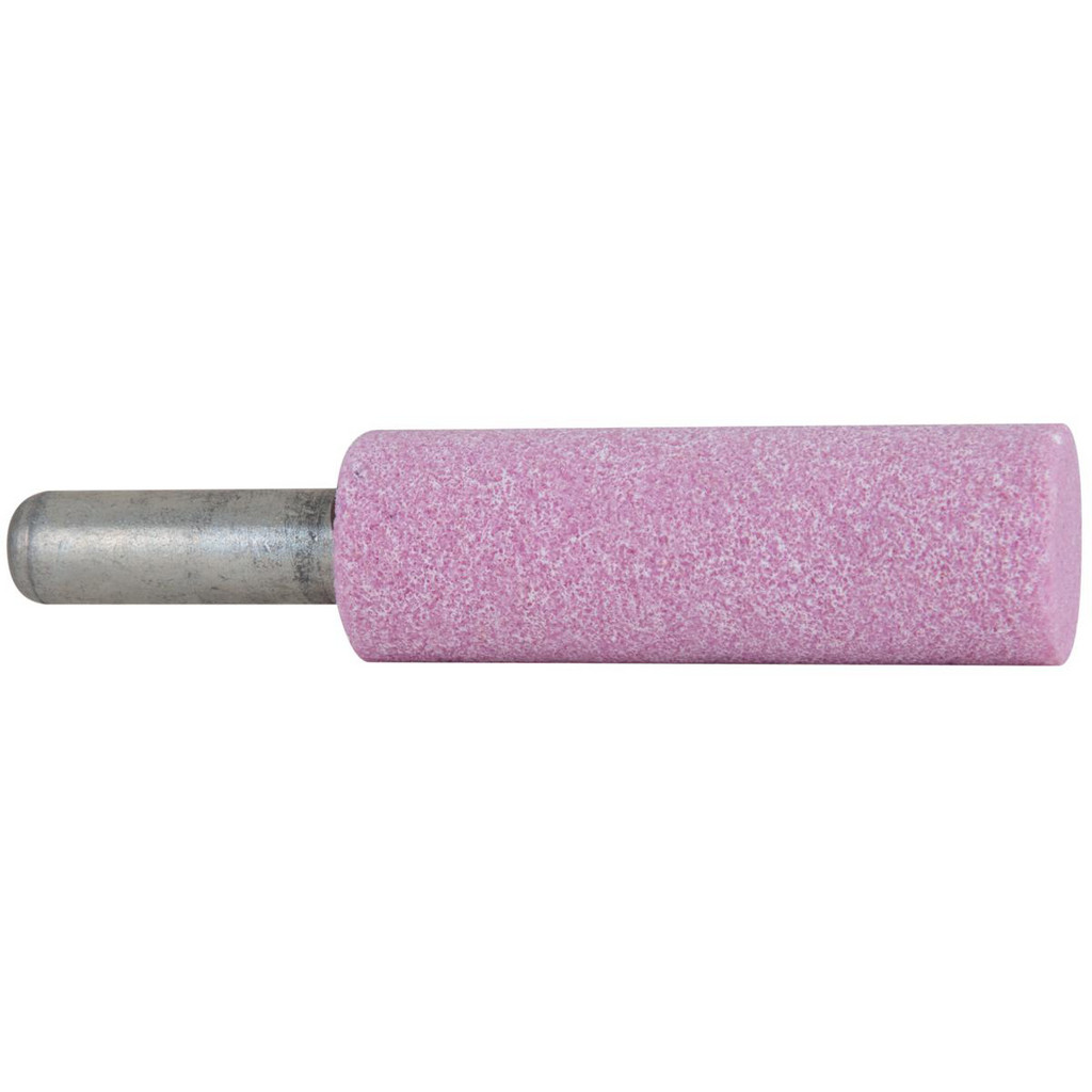 Made in USA | Grier Abrasives Mounted Point: 3" Thick, 1/2" Shank Dia, W224, 60 Grit, Medium - Pink, Aluminum Oxide, 1-1/2" Shank Length