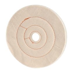 Unmounted Cushion Sewn Buffing Wheel: 8" Dia, 1/2" Thick, 1" Arbor Hole Dia