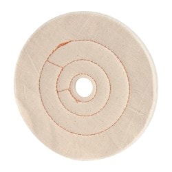 Unmounted Cushion Sewn Buffing Wheel: 8" Dia, 1/2" Thick, 1" Arbor Hole Dia