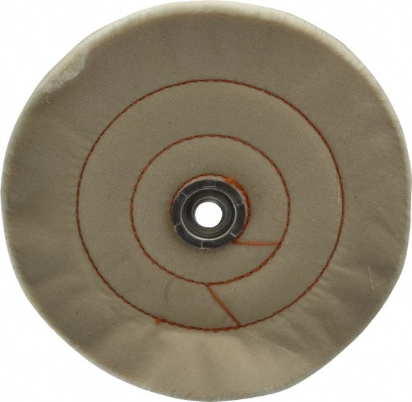 Unmounted Cushion Sewn Buffing Wheel: 8" Dia, 3/4" Thick, 1/2" Arbor Hole Dia