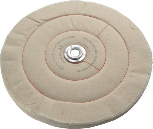 Unmounted Cushion Sewn Buffing Wheel: 10" Dia, 3/4" Thick, 1/2" Arbor Hole Dia