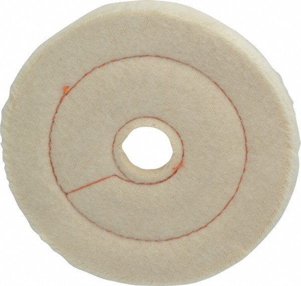 Unmounted Cushion Sewn Buffing Wheel: 6" Dia, 1/2" Thick, 1" Arbor Hole Dia