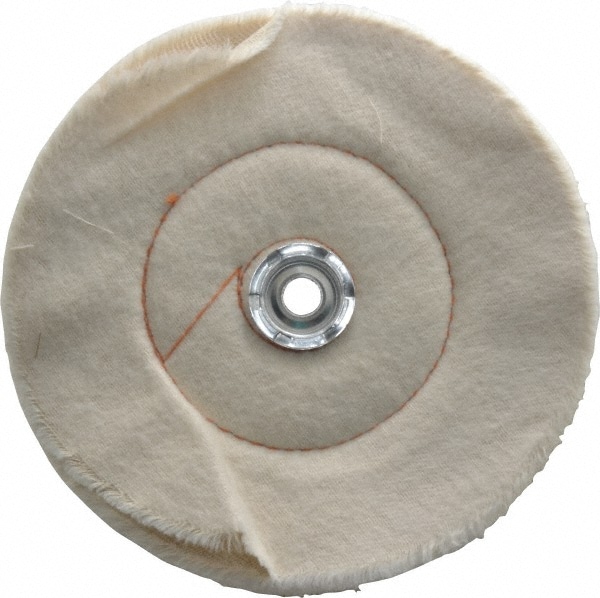 Unmounted Cushion Sewn Buffing Wheel: 8" Dia, 1/2" Thick, 1" Arbor Hole Dia
