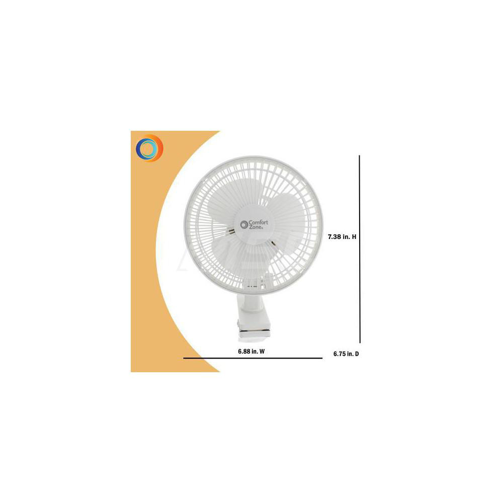 Comfort Zone 6" Blade, 55 Max CFM, Clip Fan MSC Direct