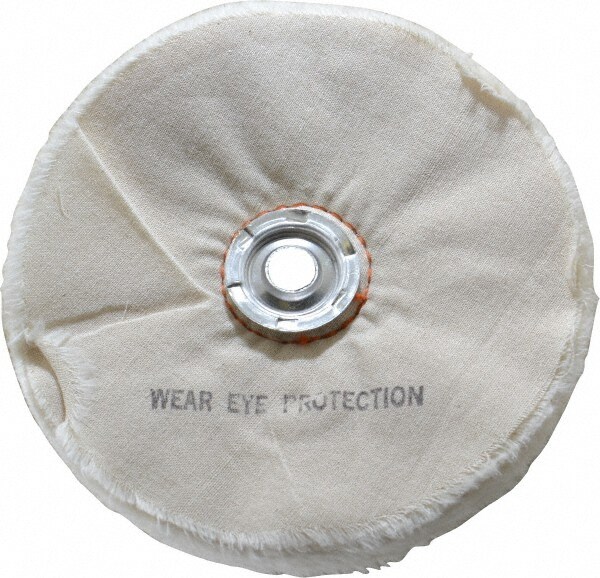 Unmounted Loose Sewn Buffing Wheel: 6" Dia, 1/2" Thick, 1/2" Arbor Hole Dia