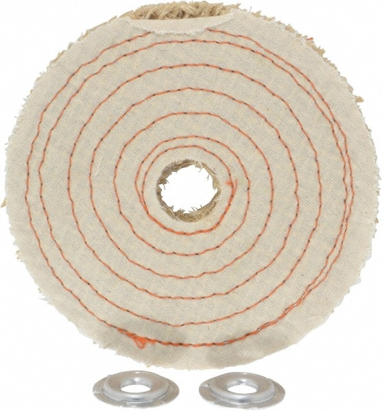 Unmounted Sisal with Cloth Cover Buffing Wheel: 6" Dia, 1/2" Thick, 1/2" Arbor Hole Dia