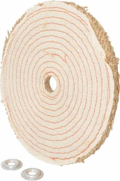 Unmounted Sisal with Cloth Cover Buffing Wheel: 10" Dia, 1/2" Thick, 1/2" Arbor Hole Dia