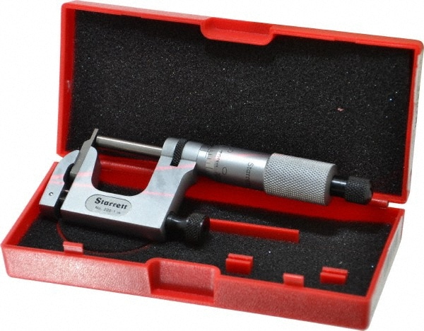 Starrett 66430 0 to 1 Inch Range, Carbide Face, Satin Chrome Coated, Mechanical Multi Anvil Micrometer Image