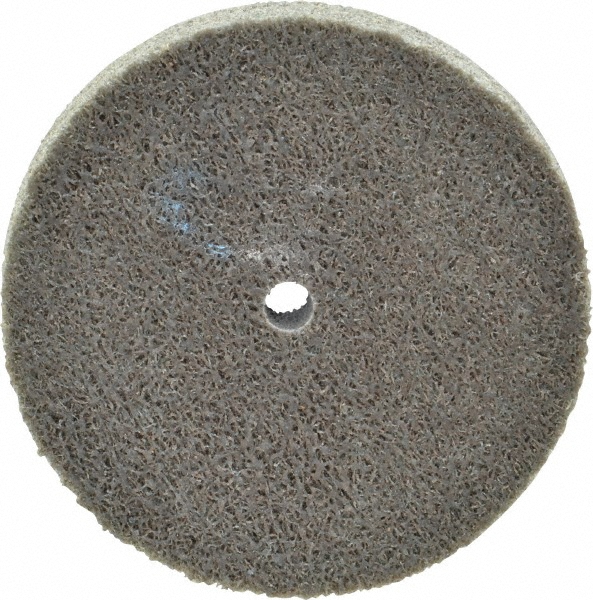 Deburring Wheel: 3" Dia, 1/2" Face Width, 1/4" Hole, 8 Density, Aluminum Oxide - Medium Grade, Unitized